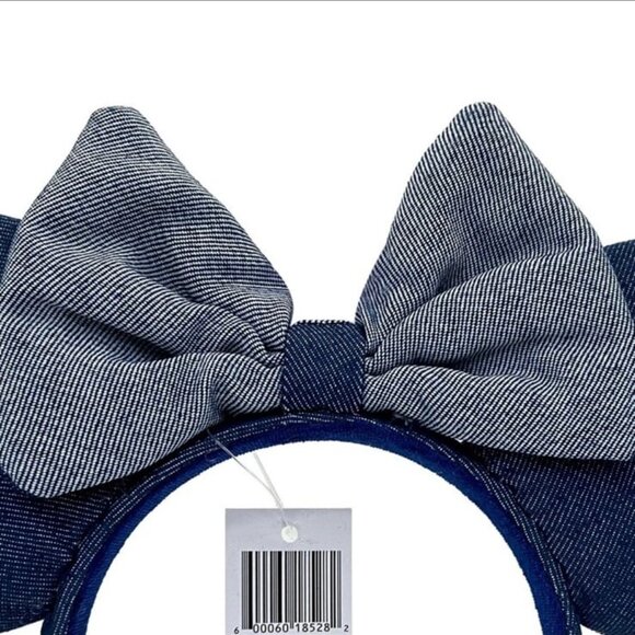 Disney Parks Resort Mickey Minnie Mouse Stripe Denim Ears Blue Headband main image 4